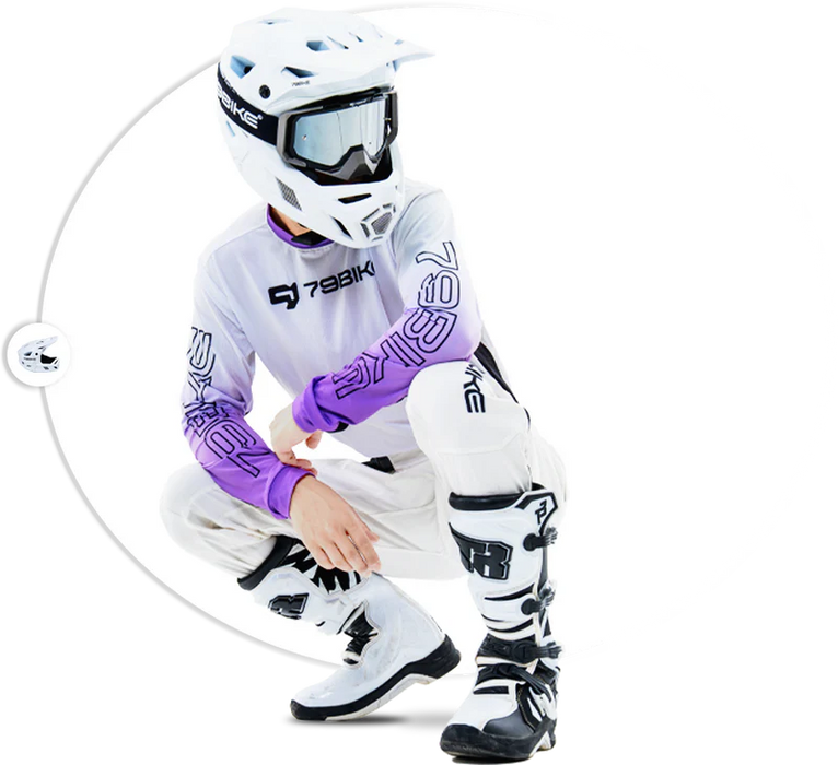 79BIKE Off-Road Full-Face Helmet – Gloss White