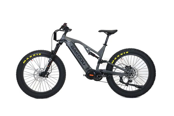 Bakcou Electric Bikes Charcoal / 17.5ah (Standard) / 17" Frame (5'7" and Up) Bakcou SCOUT Torque Sensing Smart Motor Full Suspension Electric Bike