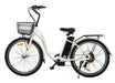 Ecotric Electric Bikes Ecotric Peacedove 26" Electric Step-Thru Cruiser City Bike with basket and rear rack
