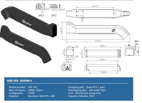 Eunorau Accessories 48V 17Ah EUNORAU 48V 17Ah FAT-HS/ DEFENDER-S Replace & Upgrade Battery