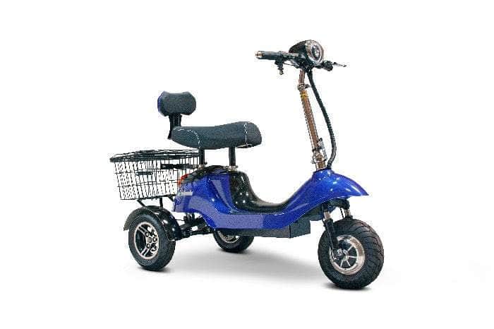EWheels Electric Scooter Blue EWheels EW-19 Electric 48V 500W 3-Wheel Scooter - 21 Mile Range, 300 lbs Weight Capacity, folding tiller and removable seat