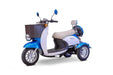 EWheels Electric Scooter Blue & White EWheels EW-11 48V 500W Electric 3-Wheel Scooter - 40 Mile Range, Extended Saddle Seat with 2 Rider Capacity, 400 lb weight capacity, alarm