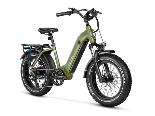 Magicycle Electric Bikes Army Green Magicycle Ocelot Pro Long Range Step-Thru Fat Tire Electric Bike