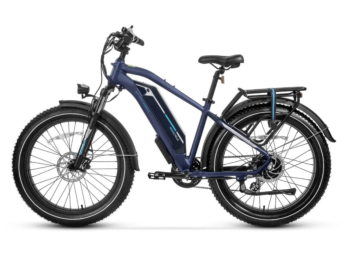 All Terrain Fat Tier Electric Bike Magicycle Step Through E Bike 750W 52V Midnight Blue