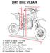 Mototec Dirt Bike MotoTec Villain 52cc 2-Stroke Kids Gas Dirt Bike