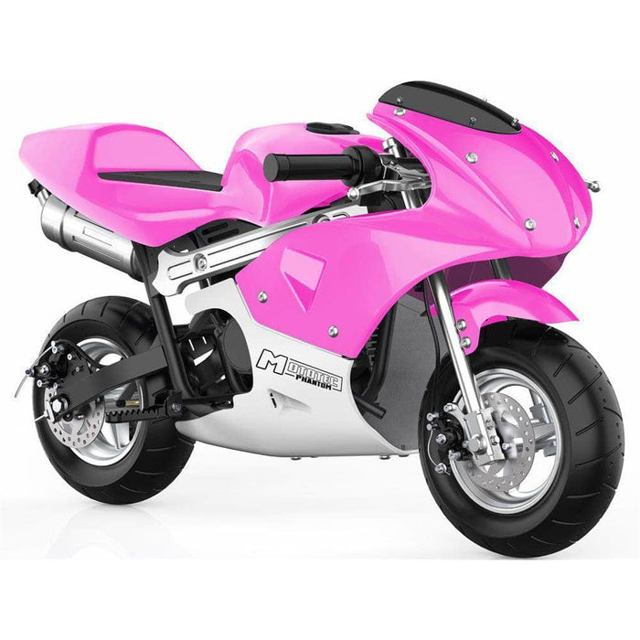 Mototec Electric Bikes Pink MotoTec Phantom Gas Pocket Bike 49cc 2-Stroke