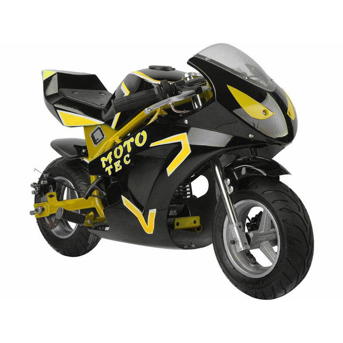 Mototec Electric Bikes Yellow MotoTec Gas Pocket Bike GT 49cc 2-Stroke
