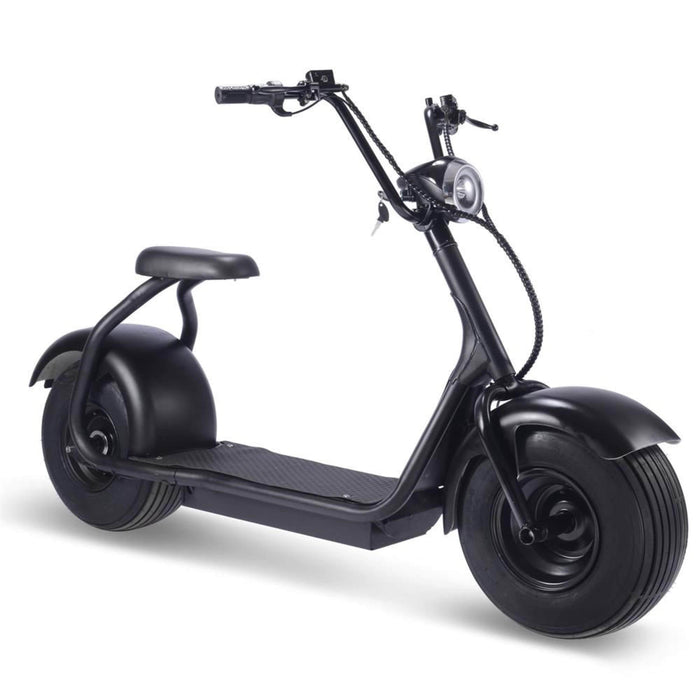 MotoTec Electric Powered Fat Tire 60v 18ah 2000w Lithium Electric Scooter Black