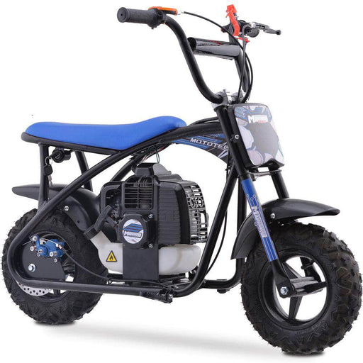 MotoTec Gas Powered Blue MotoTec Bandit 52cc 2-Stroke Kids Gas Mini Bike