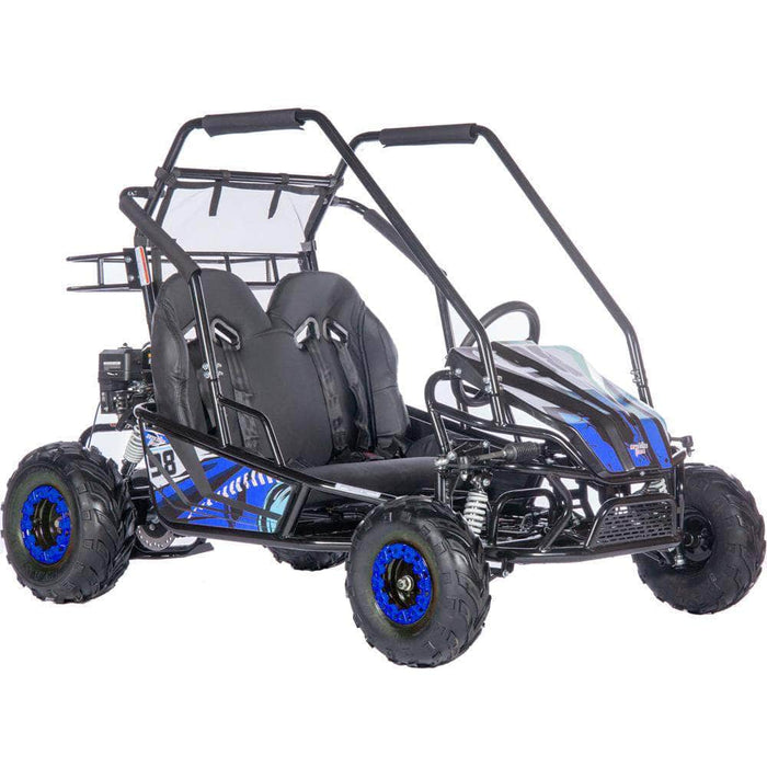 Mototec Gas Powered Blue MotoTec Mud Monster XL 212cc 2 Seat Go Kart Full Suspension