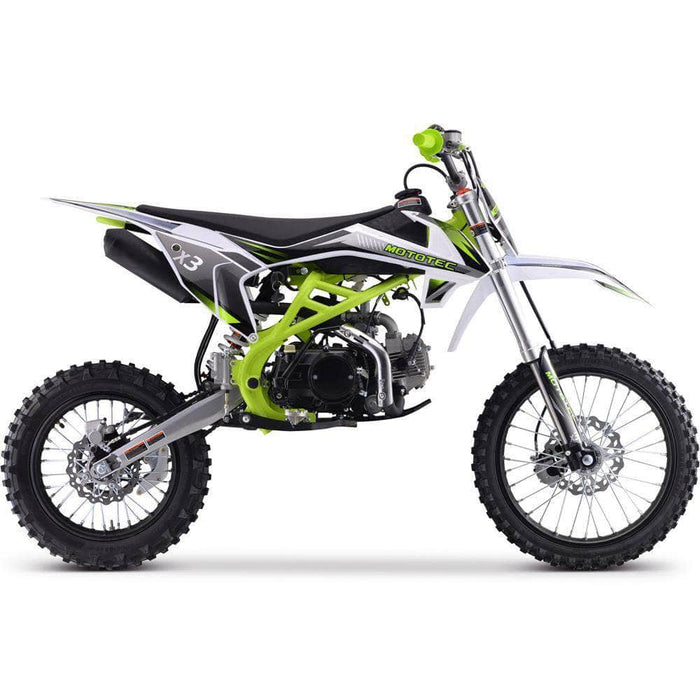 MotoTec Gas Powered MotoTec X3 125cc 4-Stroke Gas Dirt Bike Green