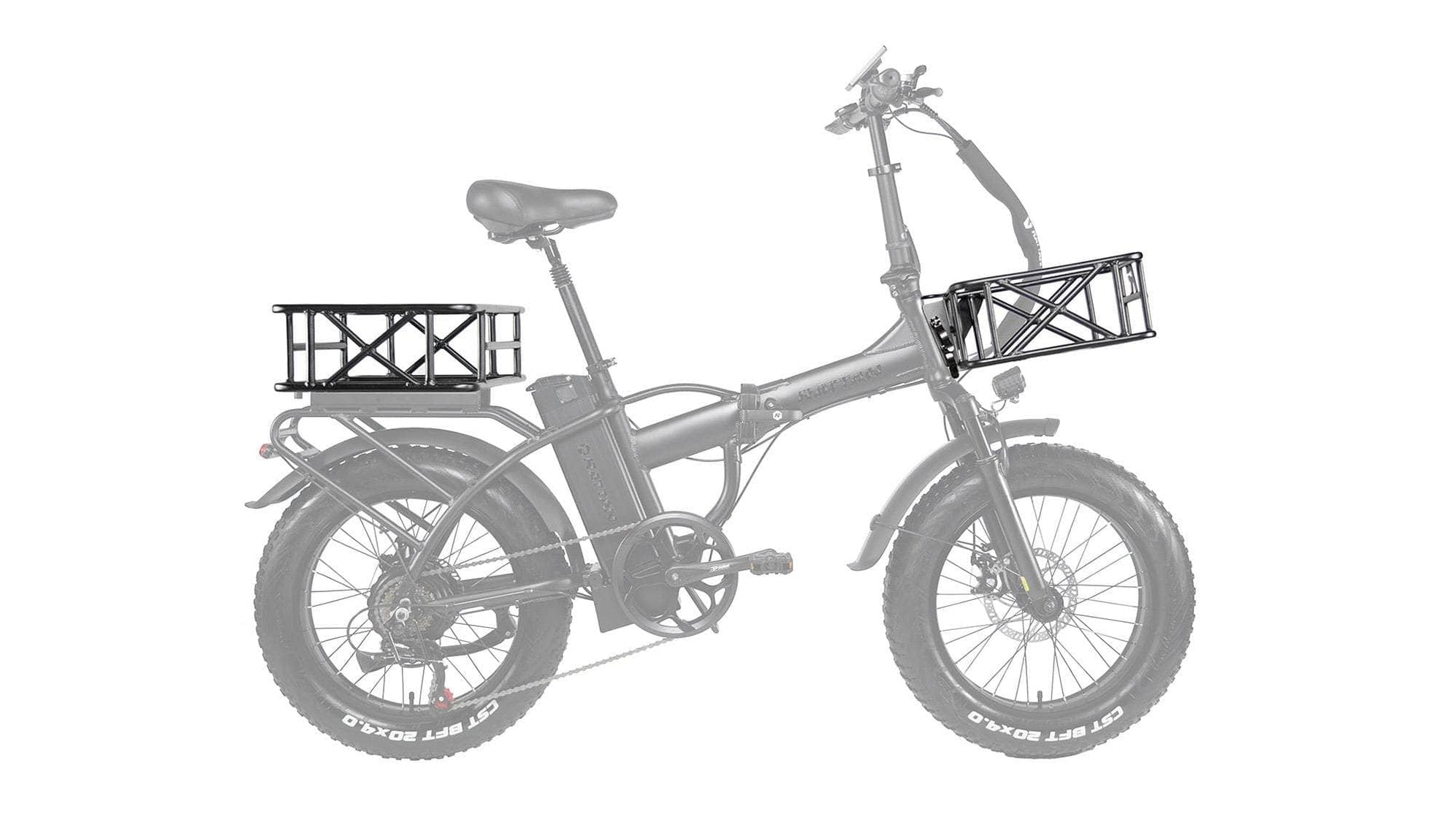 Rattan Front and Rear Basket Set for the LF 750 PRO Electric Bike Ba