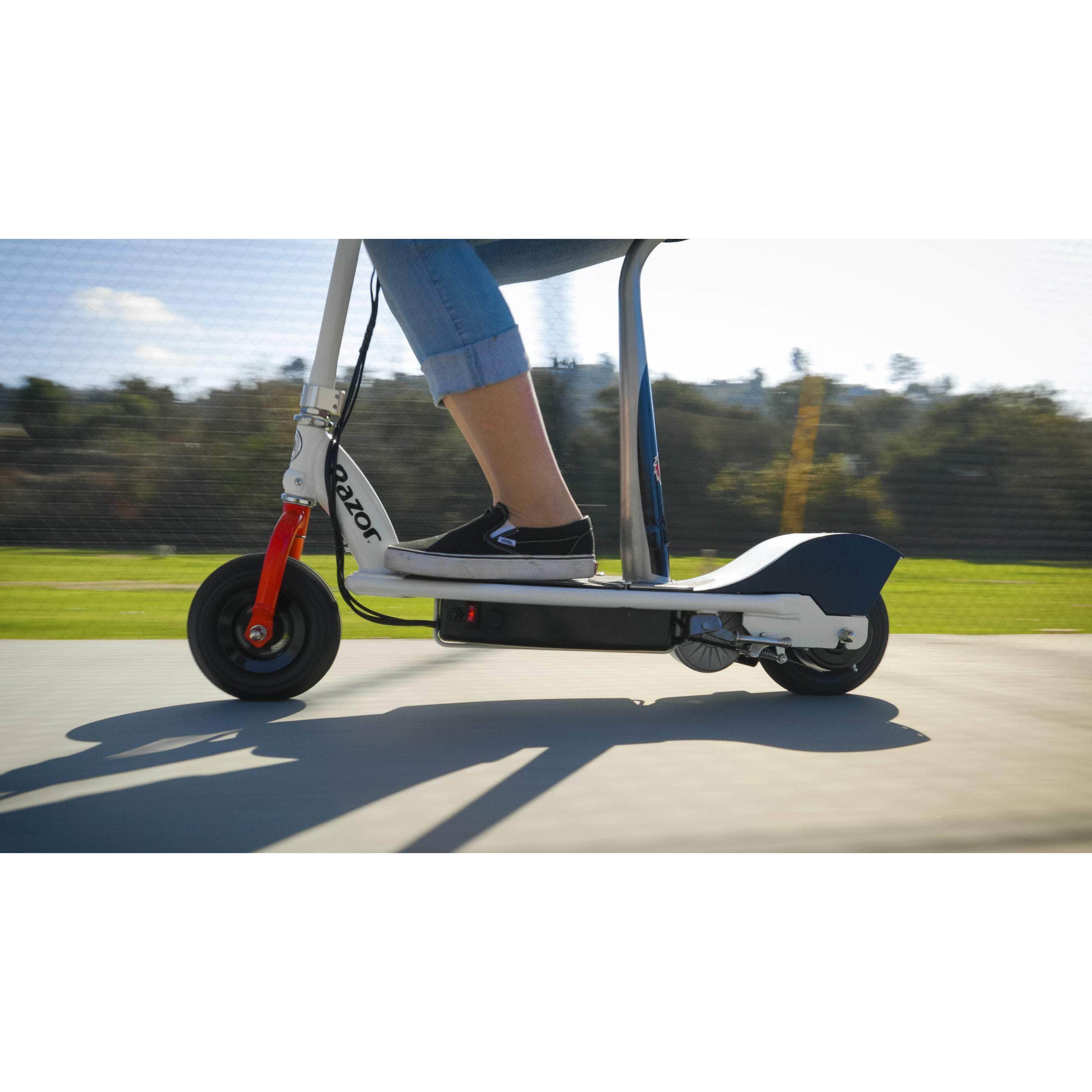 Razor E200s Electric Scooter Seated — Urban Bikes Direct 1854